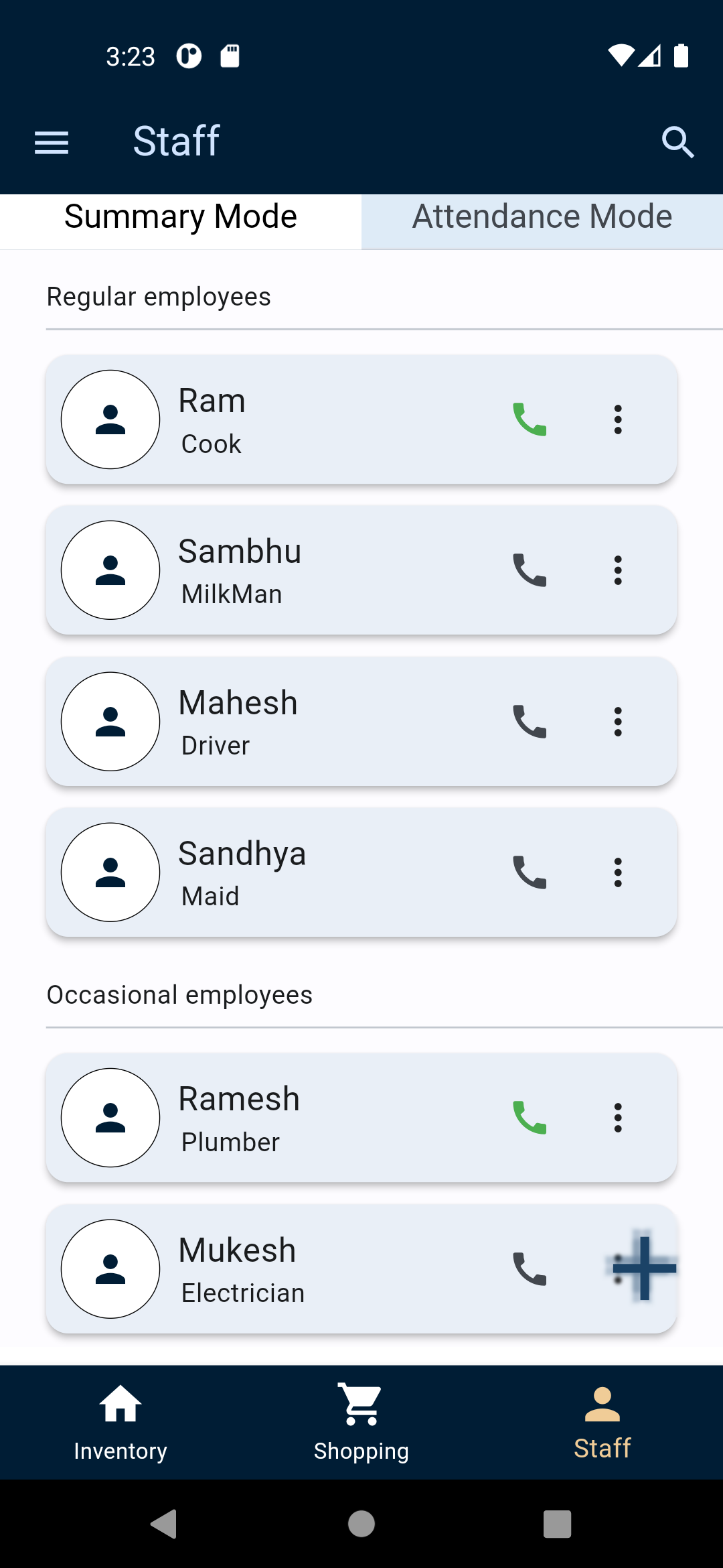 Home Maker — staff management